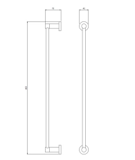 Полотенцедержатель OMNIRES Modern Project 60 cm MP60216GR