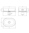 Lavoar pe blat OMNIRES OVO M+ 55 x 36 cm OVOUNBM