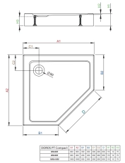 Душевой поддон Radaway Doros PT Черный камень 90x90x115 (SDRPTP9090-05-54S)