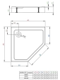 Cadita dus Radaway Doros PT Piatra alba 90x90x115 (SDRPTP9090-05-04S)