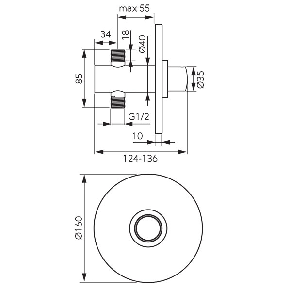 Baterie Ferro PRESSTIGE Pro ingropata cu temporizare, crom Z503 — 2