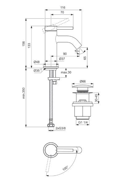 Смеситель для раковины Ideal Standard Ceraline Nuovo — 4