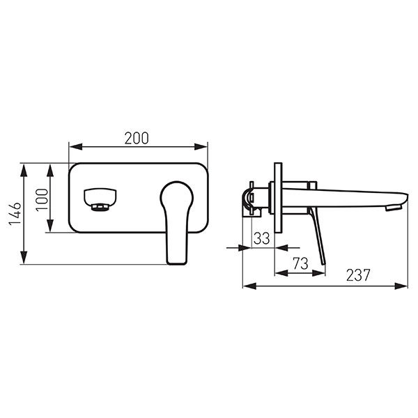 Смеситель встраиваемый для раковины Ferro Stratos BSC3PABL