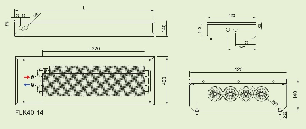 Convectoare de pardoseala ingropate ISAN  ACTIV FLT40-14 — 2