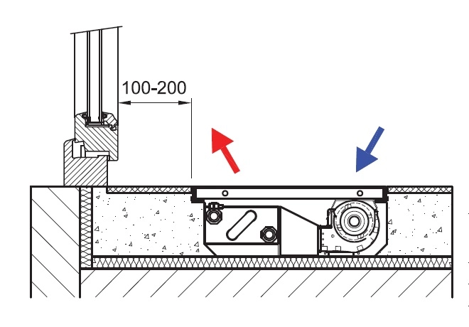 Ventiloconvector de pardoseala ingropate ISAN -DYNAMIC FCT40-09 230V- 1600 — 3