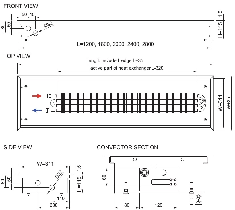 Convector de pardoseala ingropate ISAN - PRACTIC FSK40-11- 2000 — 2