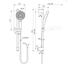 Душевая стойка Ideal Standard IdealRain Solos H600