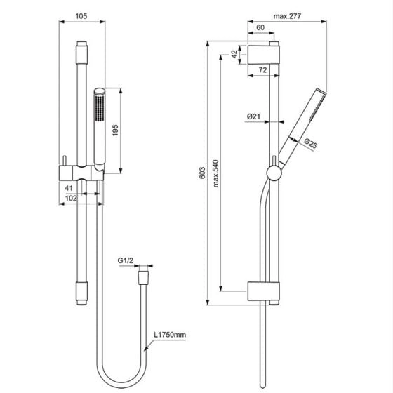 Bara dus Ideal Standard IdealRain Stick H600 — 4