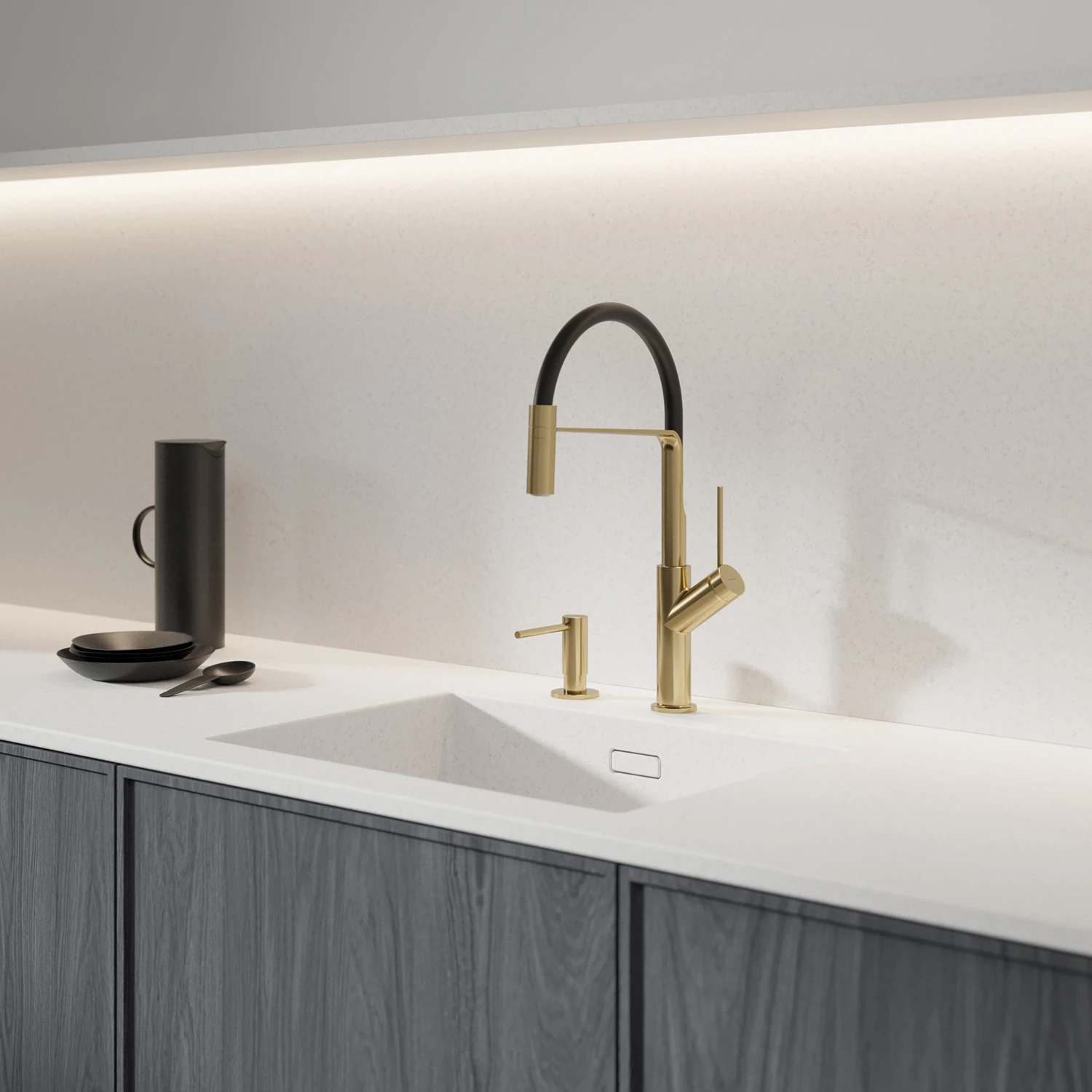 Baterie bucătărie Omnires Vita Brushed Brass — vedere 2