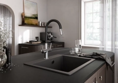 Baterie bucătărie pentru apă filtrată Ferro Filtrata Black