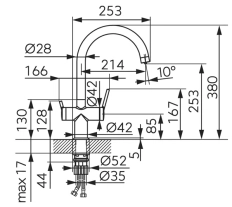 Смеситель кухонный для фильтра Ferro Filtrata