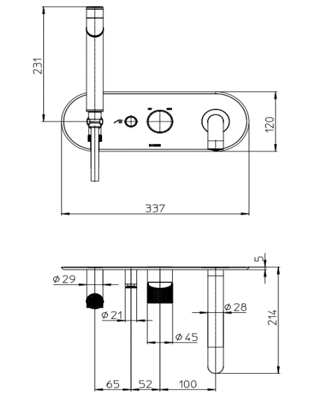 Baterie cada încastrată Bossini PLY — 4