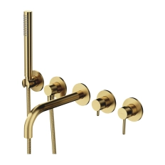 Смеситель для ванны встраиваемый Omnires Y (Гусак 22 см) Brushed Brass Y1237-1BSB
