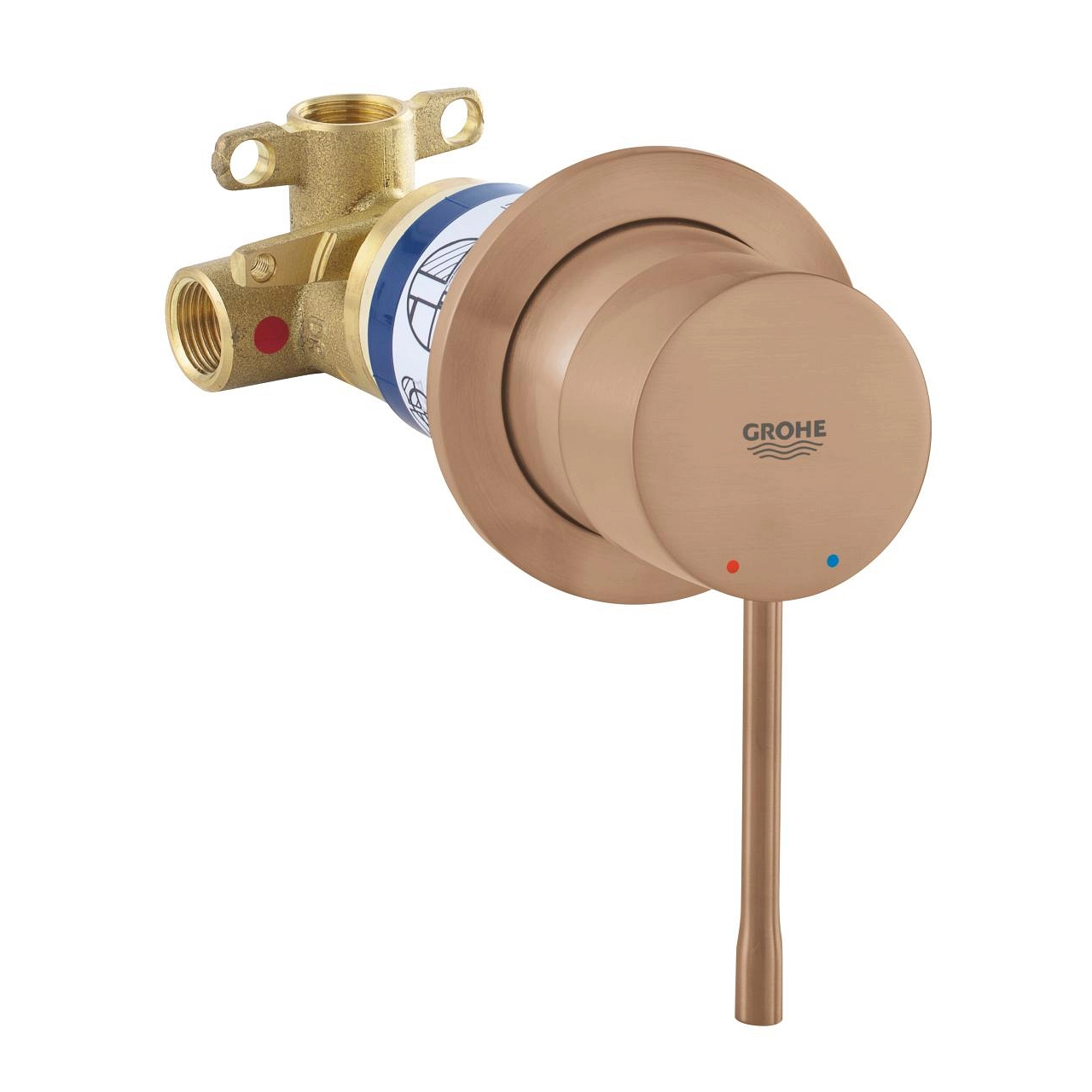 Baterie duș încastrată 1 cale Grohe Essence Brushed Warm Sunset + corp instalare