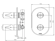 Baterie duș încastrată 2-5 cai Bossini APICE Z00501000030005