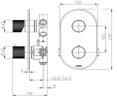 Baterie duș încastrată 2-5 cai PLY Z00932000030005