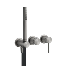 Baterie duș încastrată 2 cai Gessi Gessi316 Flessa Steel Brushed