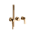 Baterie duș încastrată 2 cai Gessi Ventaglio Warm Bronze PVD + set dus