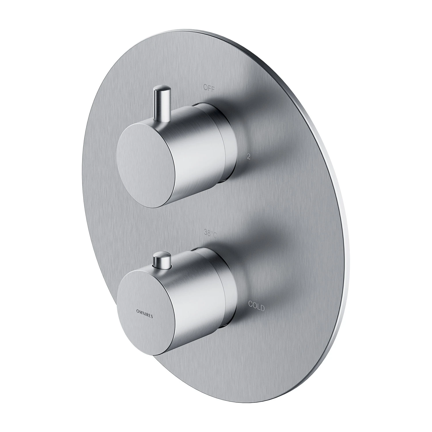 Baterie duș încastrată termostatată 2 cai Omnires Y Brushed Nickel
