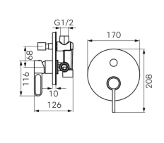Встраиваемый смеситель для душа 2 режима FDesign Zaffiro White FD1-ZFR-7P-33