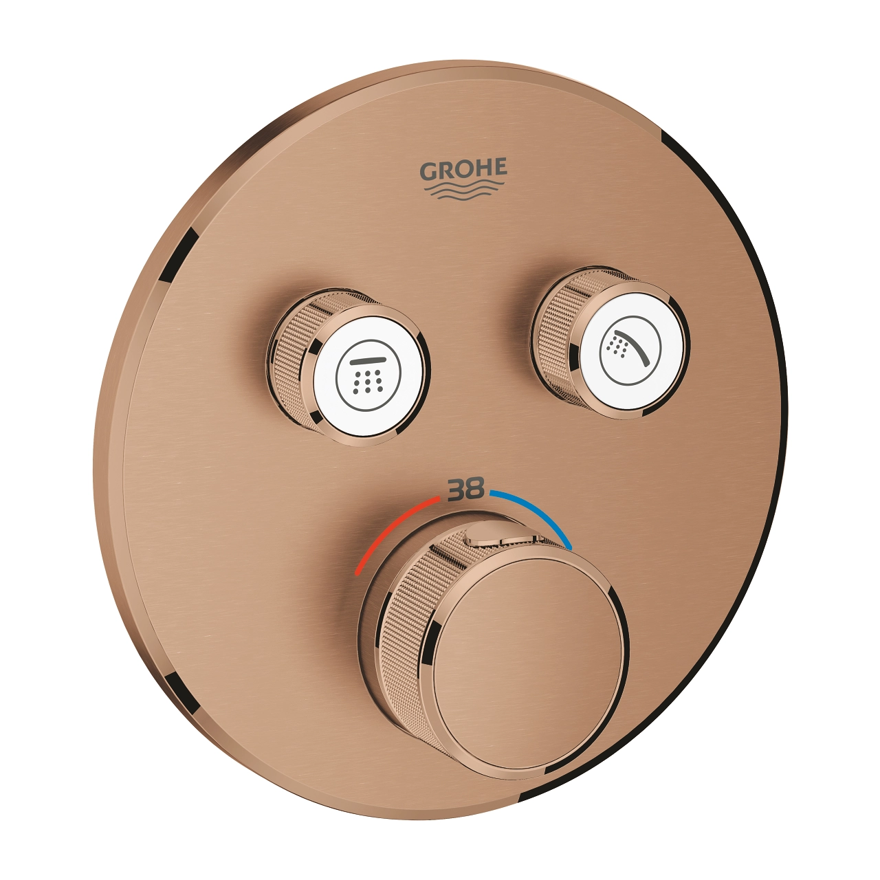 Baterie duș încastrată termostatată 2 cai Grohe Grohtherm Smartcontrol Brushed Warm Sunset