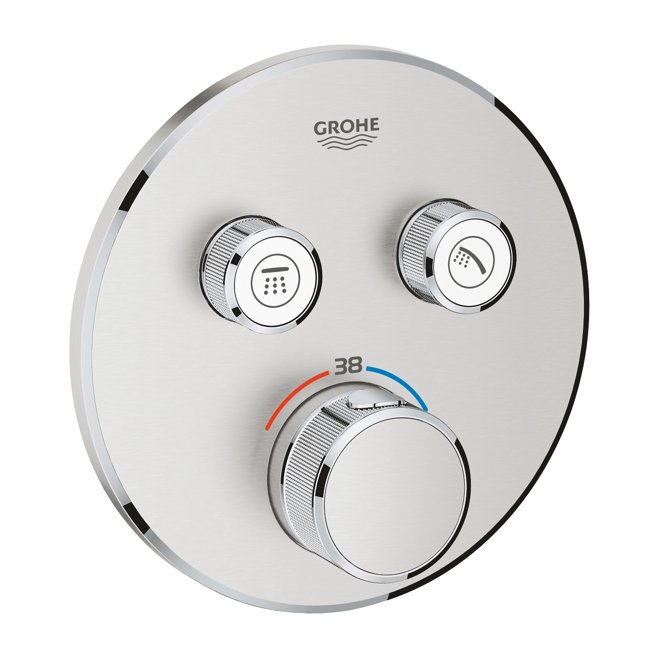 Baterie duș încastrată termostatată 2 cai Grohe Grohtherm Smartcontrol Supersteel