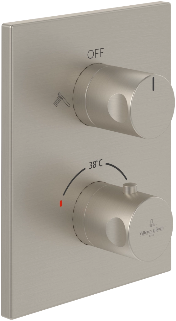 Встраиваемый термостатический смеситель для душа 2 режима Villeroy&Boch Brushed Nickel