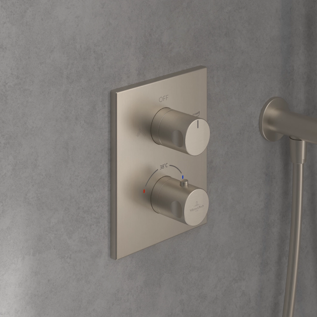 Встраиваемый термостатический смеситель для душа 2 режима Villeroy&Boch Brushed Nickel