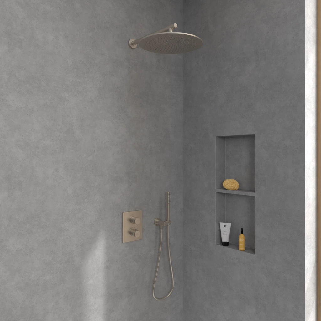Встраиваемый термостатический смеситель для душа 2 режима Villeroy&Boch Brushed Nickel