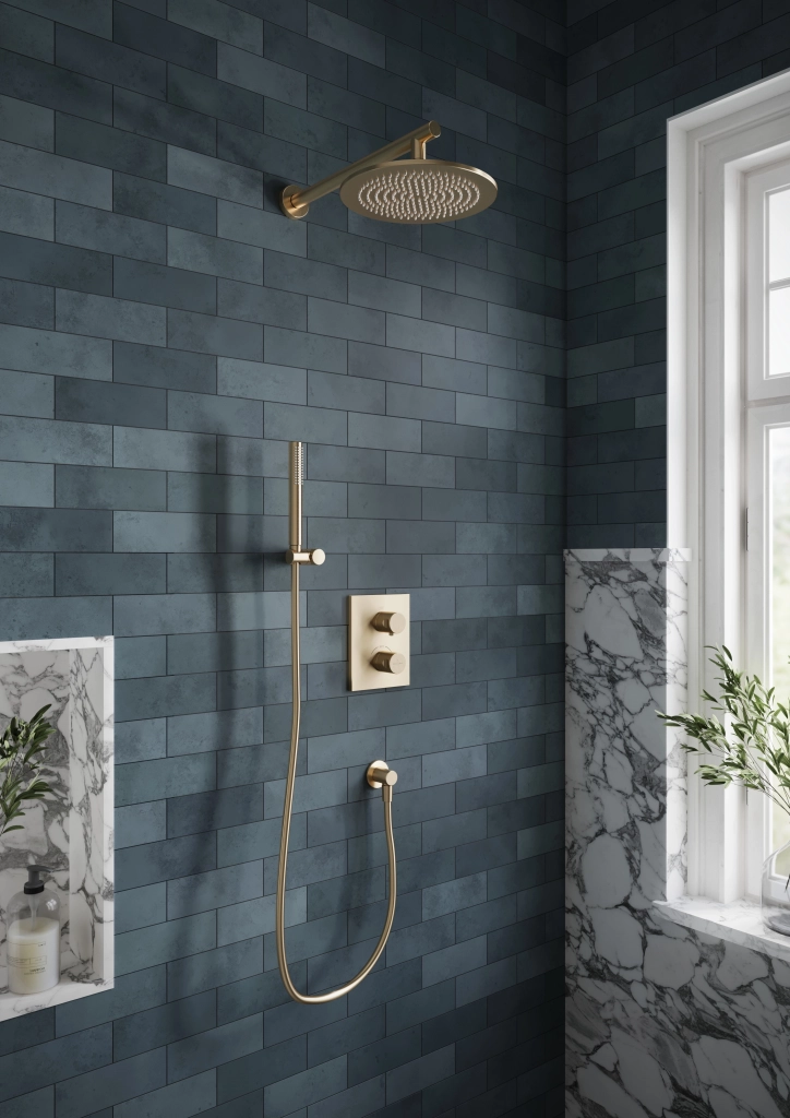 Встраиваемый термостатический смеситель для душа 2 режима Villeroy&Boch Brushed Nickel