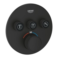 Baterie duș încastrată termostatată 3 cai Grohe GRT Smartcontrol Phantom Black 29508KF0