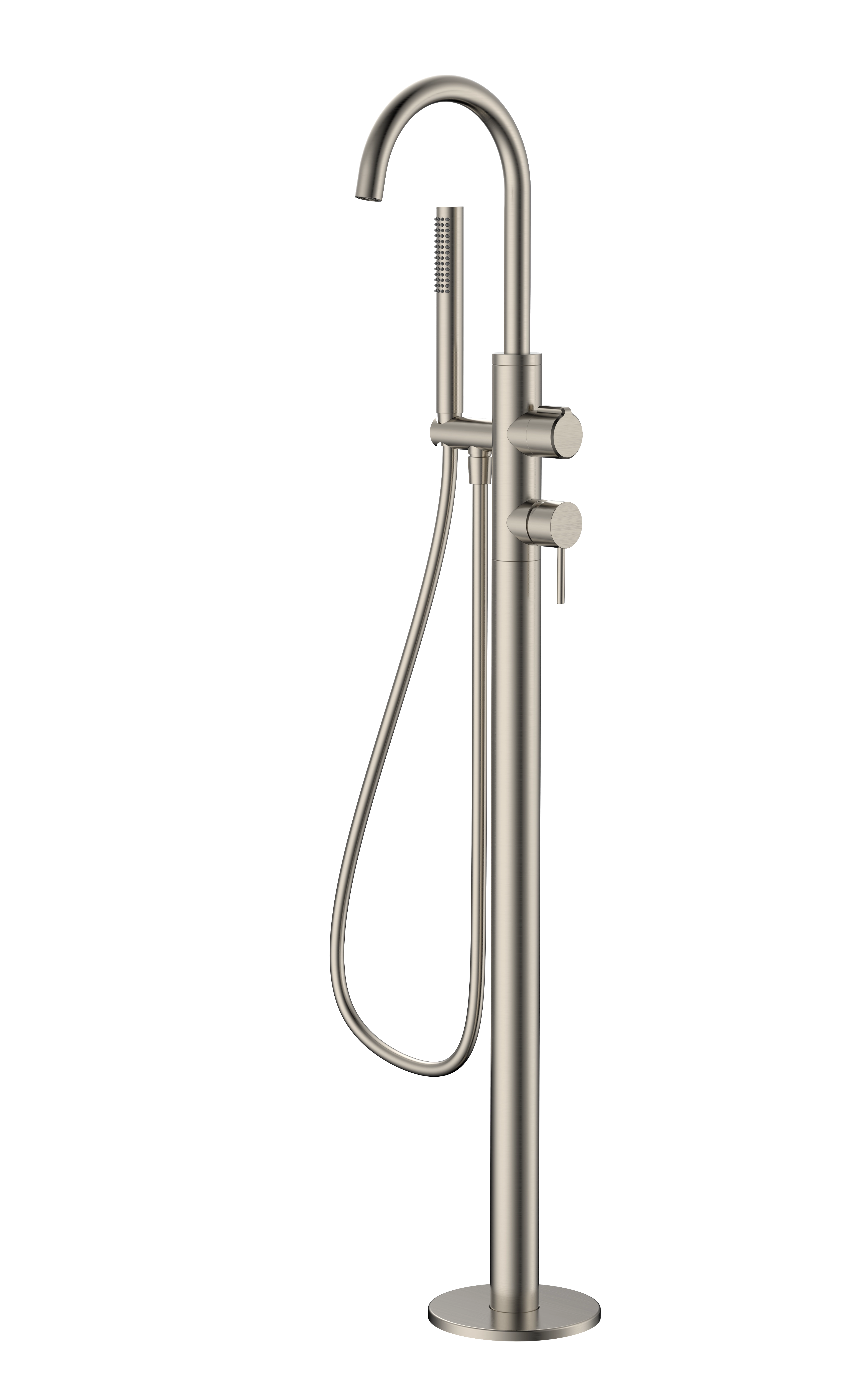 Смеситель для ванны Freestanding ENZZI Brushed Nickel + монтажный корпус