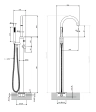 Baterie freestanding pentru cada Omnires Y Brushed Brass