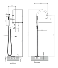 Напольный смеситель для ванны Omnires Y Brushed Brass