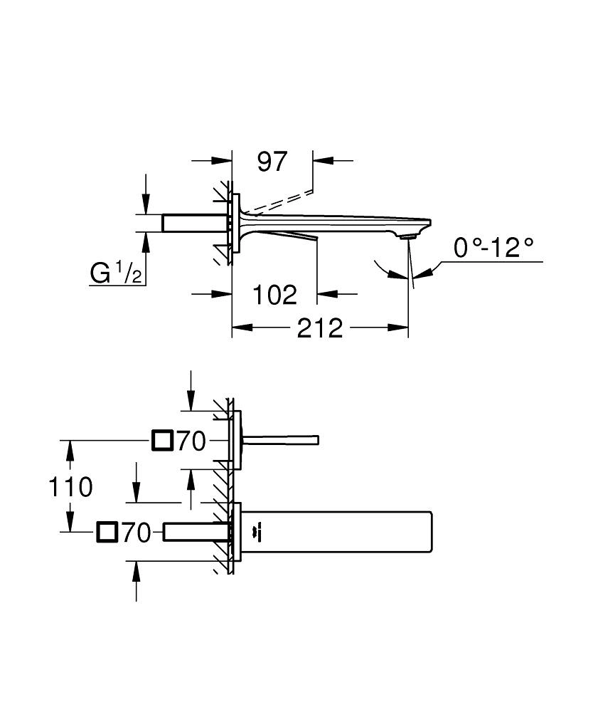 Baterie încastrată lavoar Grohe Atrio BWS