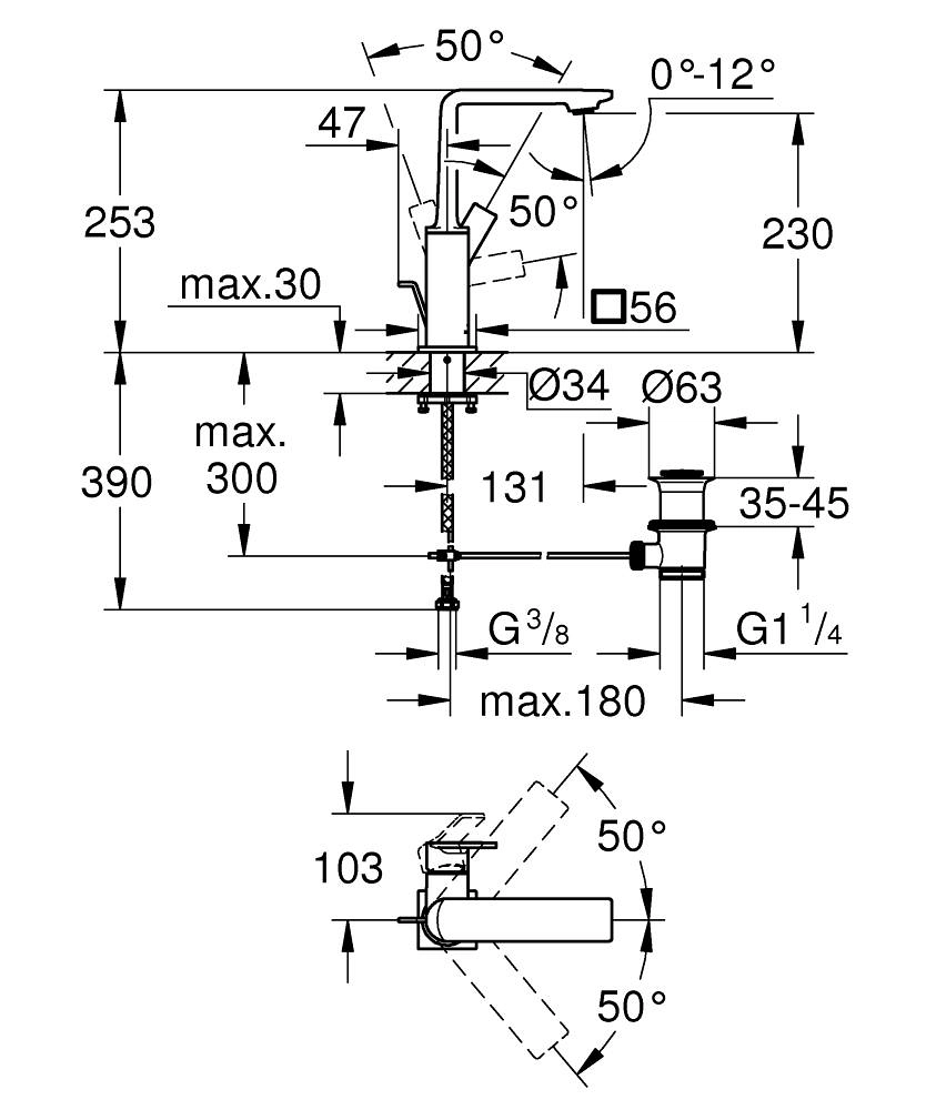 Baterie lavoar înalt Grohe Allure BWS