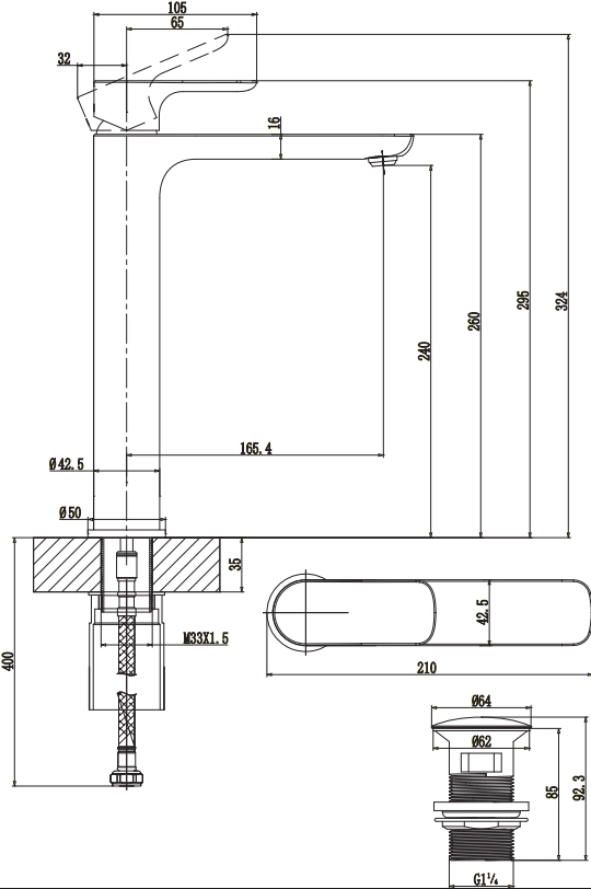 Baterie lavoar înalt Villeroy&Boch O.Novo — 7