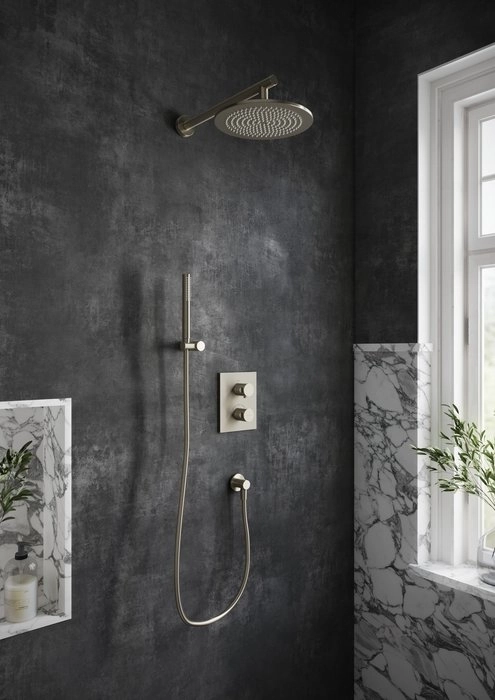 Braț de duș de perete Villoroy&Boch Brushed Nickel 40.8 cm