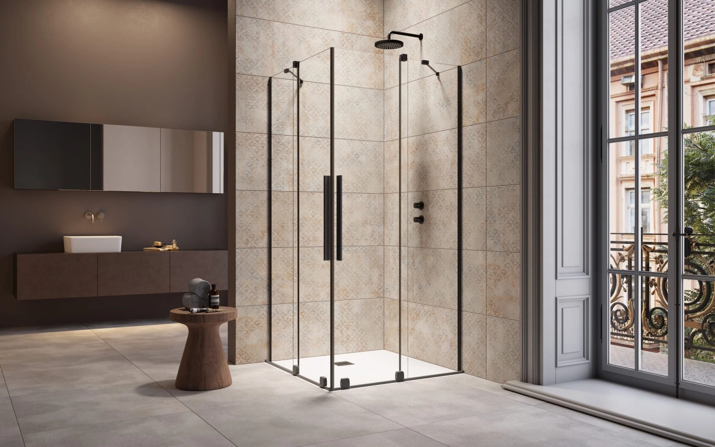Cabina dus Radaway Furo Black KDD 100x90 h=200