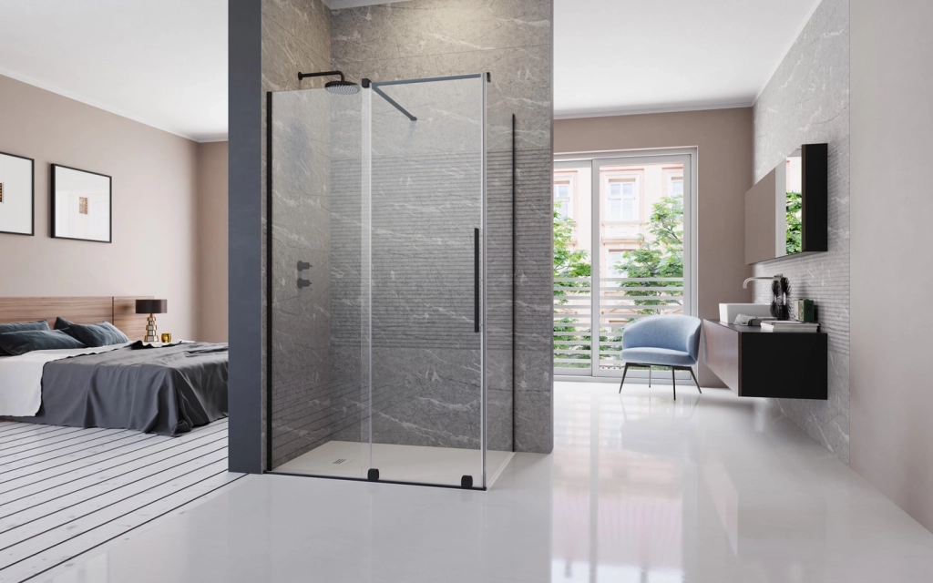 Cabina dus Radaway Furo Black KDJ 120x80/90/100