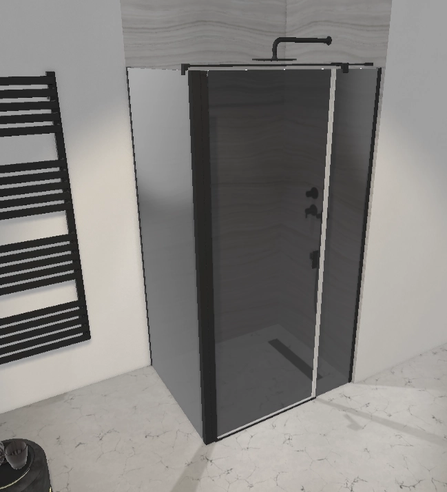 Cabina dus Radaway Nes Black KDS II 120x90 Dreapta, Sticla Grafit