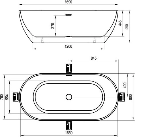Cada Freestanding Ravak Freedom O 169x80 — 4