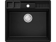 Гранитная кухонная мойка Primagran New York Multispace Black + аксессуары 580x530