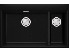 Chiuveta granit Primagran Oslo Duo Top Black metalic + accesorii 780x530