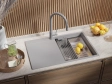 Гранитная кухонная мойка Primagran San Francisco Grey + аксессуары 780x500