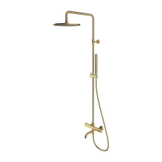 Душевая система термостатическая с гусаком Omnires Y Brushed Brass