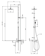 Coloana duș/cada termostatată Omnires Y Brushed Brass