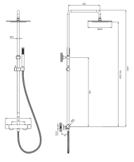 Coloana duș termostatată Omnires Y Matt white Y1244SUWM