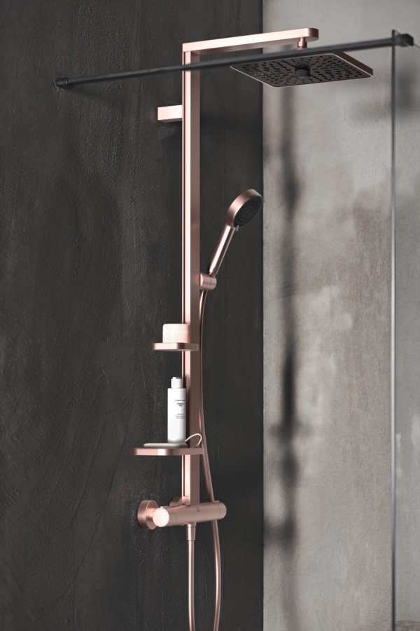 Душевая система термостатическая квадратная Ideal Standard ALU+ Rose
