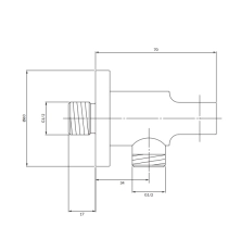 Cot racord de perete cu suport para 1/2 Omnires Brushed Nickel